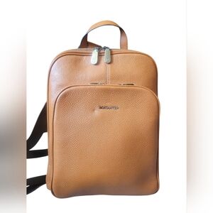 BOSTANTEN Women's Tan Leather Backpack - Pebbled Travel Backpack
